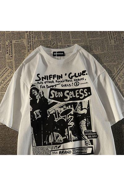 Köstebek T-shirt White Sniffin Glue - Sen Seless (unisex).
