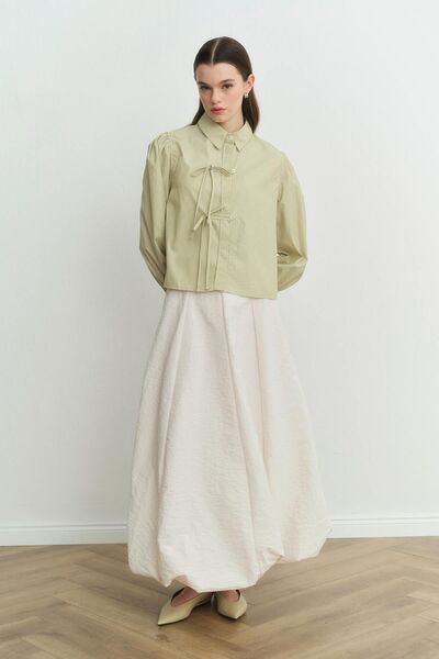 Hooopstore Linda Balloon Form Beige Skirt