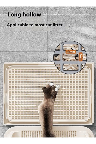 KidLe Stainless Steel Cat Litter Box Cat Litter Tray Metal Litter Pan Tray with High Wall Sides
