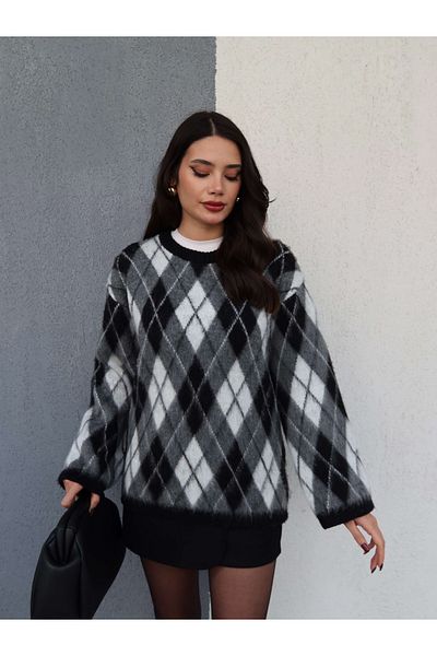 ESRAHELVACI Pulover înălțat cu model Baklava