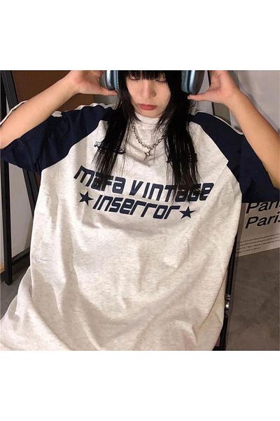 Köstebek Unisex Λευκό Vintage Raglan Mafa Inserror T-Shirt