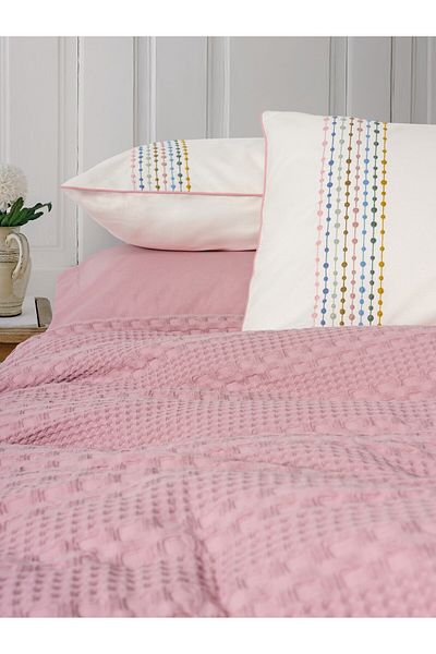 Cotton Box Aura Double Pike Set Pebble Pink