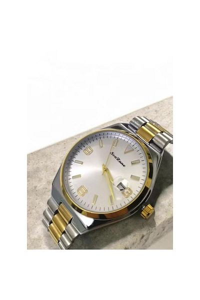 Seazone Men's Stainless Steel Analog Quartz Date Display Watch Easy to Read Fashion Design