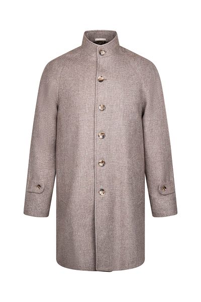 Hatemoğlu Brown Regular Fit Judge Collar Woolen Cashmere Coat 28202024A020_Akd