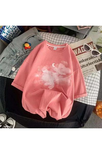 Köstebek Pink Dreamer Bear Clouds (UNİSEX) T-shirt