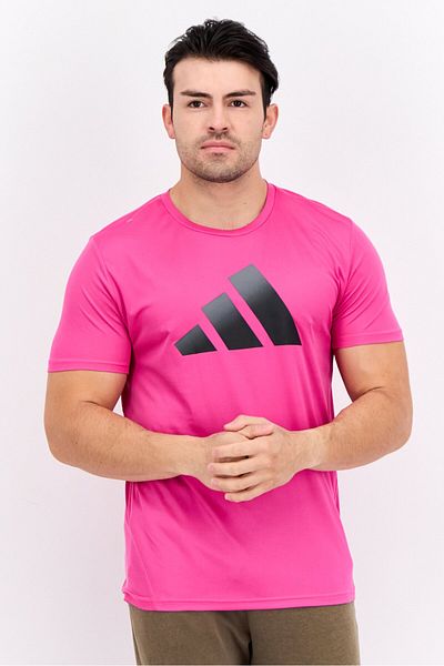 adidas Men Sportswear Fit Short Sleeves Outdoor T-shirt, Pink