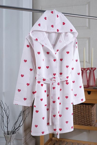 Zeynep Tekstil Halat de baie pentru femei 100% bumbac cu model piqué