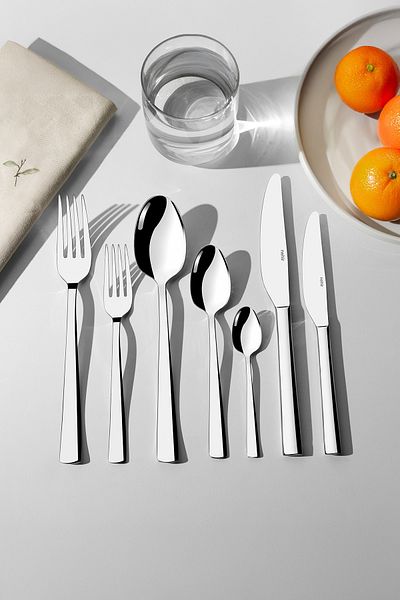 Nehir Sea Plain 12-Person 89-Piece Leather Boxed Cutlery Set