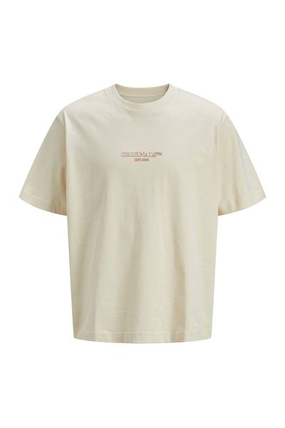 Jack & Jones Ανδρικό μπλουζάκι κρέμας Islington Branding ( 12273157 -ANW)