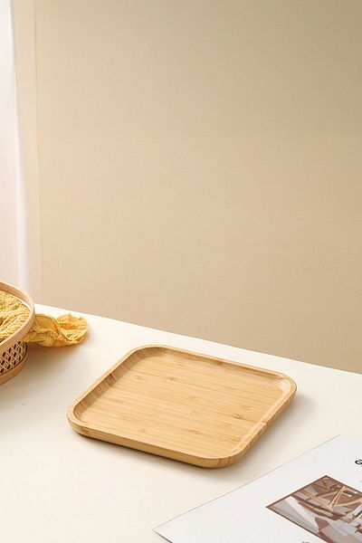 Vadi Bamboo Presentation Snack Square Plate 25X25 cm