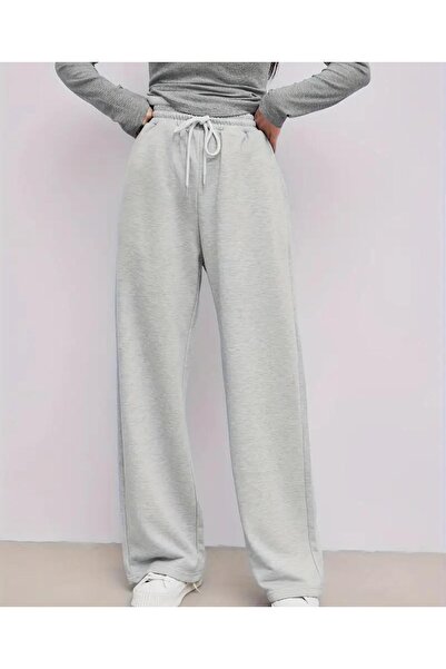 GERLAY بنطال رياضي نسائي باللون الرمادي بأرجل مستقيمة