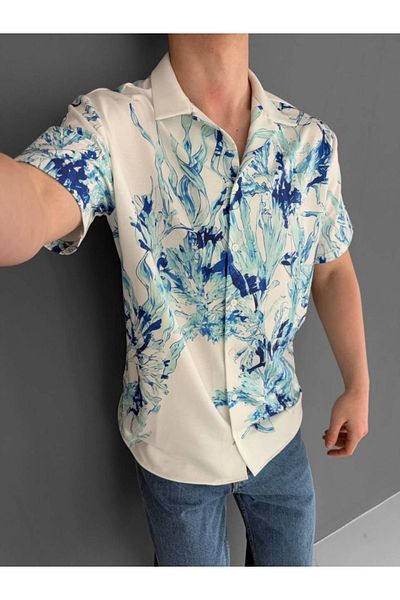 ZAGA Prime Two Thread Fabric Printed Shirt - White