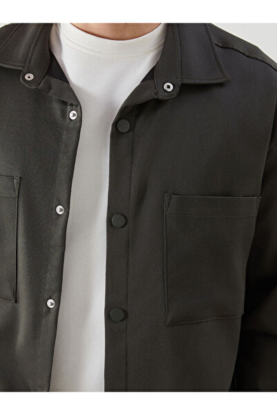 LC Waikiki Yeşil Rahat Kalıp Uzun Kollu Erkek Gömlek Ceket