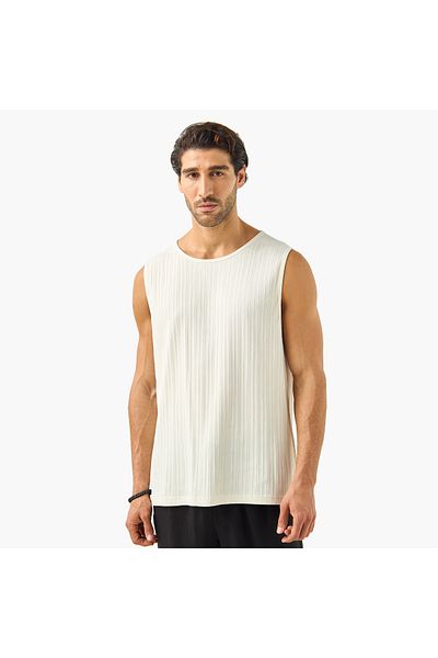 Iconic Textured Sleeveless T-shirt