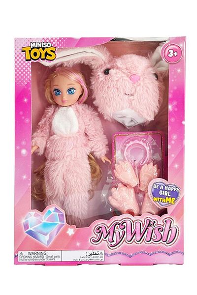 Miniso Cute Face Doll with Plush Outfit - Rabbit