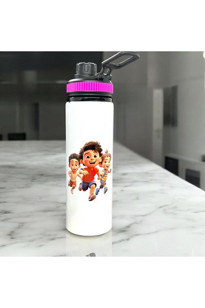 Marblestone Sublimation Pink Colored Water Bottle (Personalized Photo Printing Is Possible.) - 850Mlt
