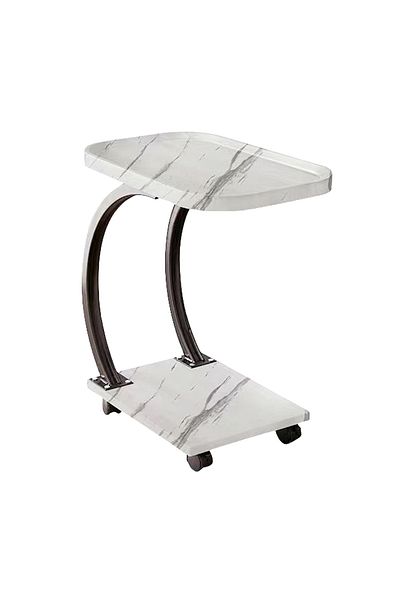 EqiEch Coffee Table,Couch Tables That Slide Under,C Shaped Side Table,Double Layer Tea Table