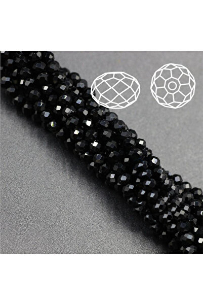 Choice 4 × 6 مم (90-95 قطعة) خرز زجاجي بلوري أسود عالي الجودة AAA 3 4 6 8 10 مم خرز فاصل دائري