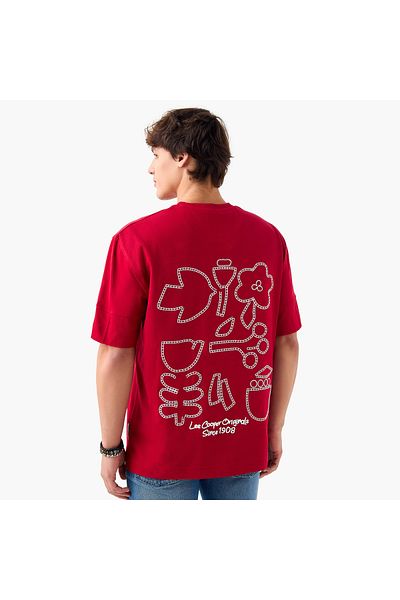 Lee Cooper Embroidered T-shirt with Crew Neck