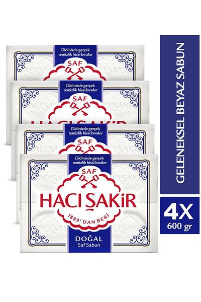 Hacı Şakir 4-Pack Mold Soap Box - Natural 600Gr., 4 Pieces