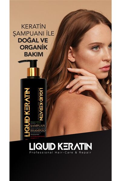 Liquid Keratin Sülfatsız Tuzsuz Besleyici Doğal Keratin Şampuanı (350ML) - Dökülme Önleyici Güçlendirici