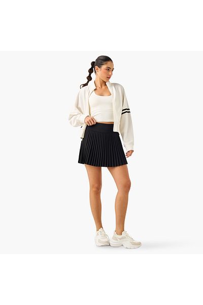Kappa Pleated Mini Skirt with Elasticated Waistband