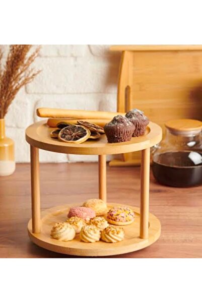 BOHEM Bambu iki katlı  Dönen Stand