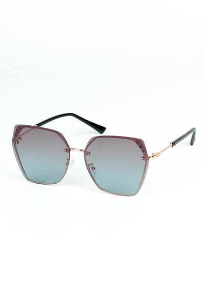 Di Caprio Women's Blue Polarized Protected Geometric Model Sunglasses