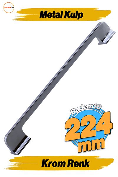 Badem10 Afra (224 mm - 22,4 cm) Mobilier din metal cromat Sertar de bucătărie Dulap dulap Capac mâner Mâner