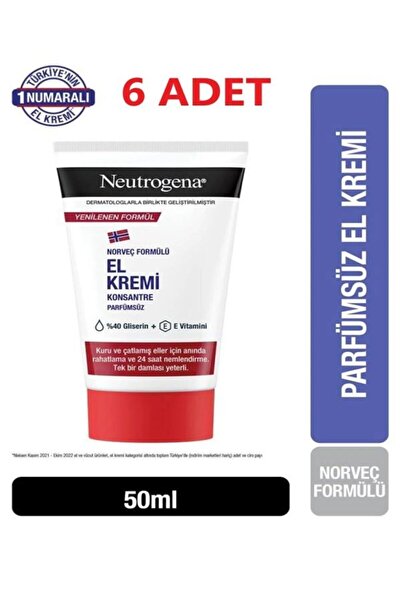 Neutrogena Norveç Formülü El Kremi Parfümsüz 50 ml   6 ADET