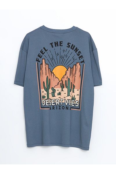 LC Waikiki Tricou pentru bărbați din bumbac pieptănat imprimat cu mânecă scurtă, sezon nou - S5HP74Z8
