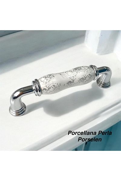 Porcellana Perla (9,6 سم) - درج خزانة بورسلين مطبخ حمام أطفال أثاث مقبض مقبض كولب مقبض ياقوت 96 مم-STK3354
