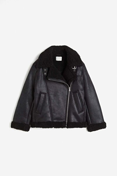 H&M Oversized teddy-lined jacket