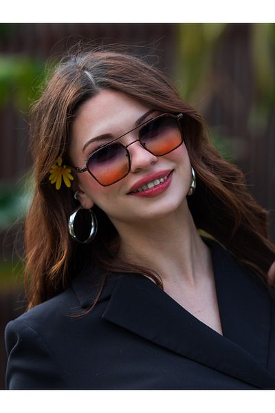 Angel Eyes نظارة شمسية نسائية بإطار أرجواني متدرج بإطار الفهد Ae0039c1-3