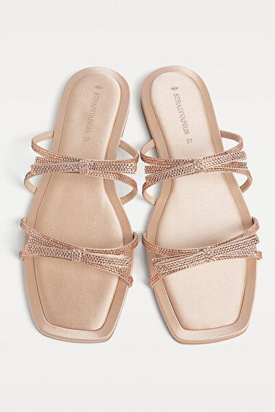 Stradivarius Flat sandals with rhinestones