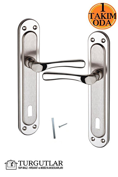 TURGUTLAR 5 Takım Kumru Kol Nikel Saten Oda Kapı Kolu Metal Kapı Kolu Ön Arka Takım 5 Çift