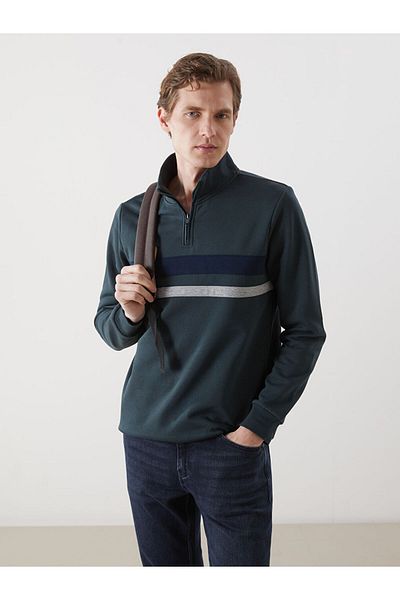 LC Waikiki Ανδρικό φούτερ LCWAIKIKI Classic Stand γιακά με μακρυμάνικο ριγέ