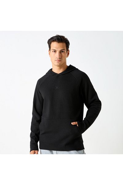 Adot Textured Hoodie with Kangaroo Pocket