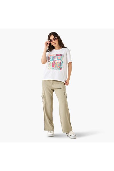 Lee Cooper تي شيرت بطبعة جرافيكية ورقبة دائرية