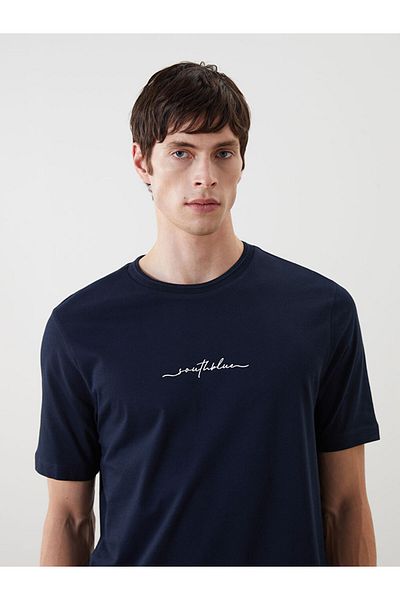 LC Waikiki Νέα σεζόν Crew Neck κοντομάνικο εμπριμέ Pique Ανδρικό Tisort - S5FH96Z8