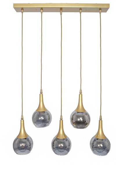 Fer Avize Modern Decorative Row Antique 5-Piece Glass Chandelier Above the Dining Table - Living Room