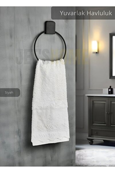 Jet's Home Yuvarlak Havluluk Paslanmaz Çelik Banyo Havluluk Düzenleyici Siyah
