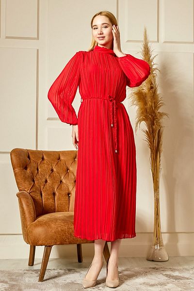 NESKA Pleated Chiffon Women's Dress