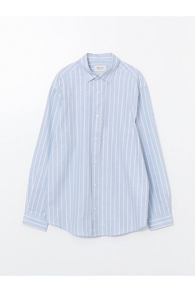 LC Waikiki Ανδρικό πουκάμισο LCW Vision Regular Fit με κοντό μανίκι ριγέ Oxford