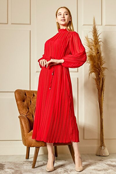 NESKA Pleated Chiffon Women's Dress