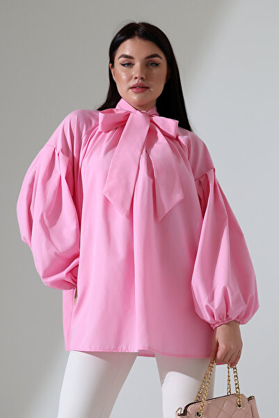 ensade Λεπτομέρεια με κορδέλα στο γιακά, χαλαρό τουνίκ