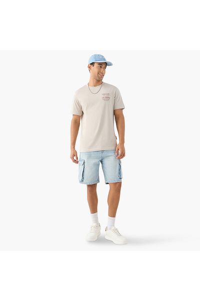 Lee Cooper Printed Crew Neck T-shirt With Short Sleeves