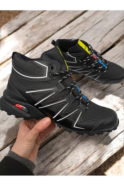 KunduraHane Παπούτσια Trekking με κορδόνια Thermo Sole Λαιμόκοψη Μαύρα Casual Παπούτσια