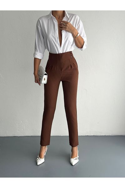 badibadii Striped fabric trousers