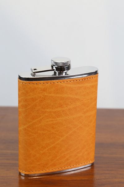 imsaconcept Stainless Steel Single 8 oz Water Bottle with Leather